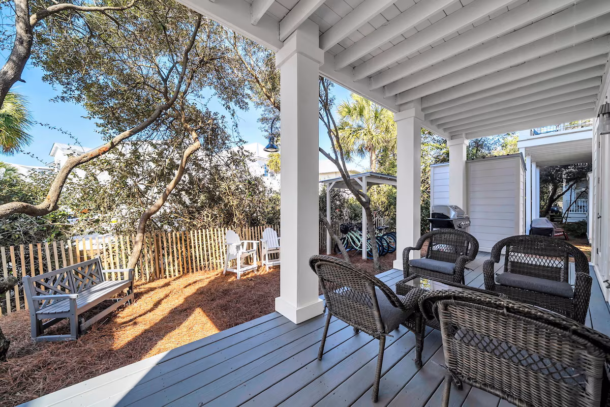 1st Level Back Porch--Brand New Gas Grill, Spacious Seating and Room for Entertaining